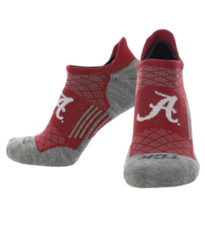 TCK socks Alabama Crimson Tide / Large Alabama Crimson Tide Tour No Show Tab Socks - Made in USA