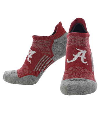 TCK socks Alabama Crimson Tide / Large Alabama Crimson Tide Tour No Show Tab Socks - Made in USA