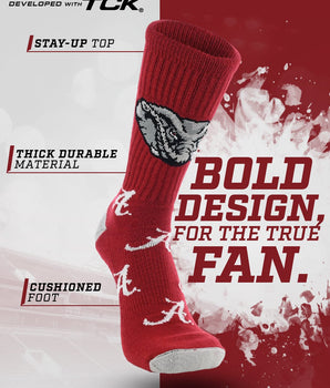 Alabama Crimson Tide Mayhem Crew Socks (Made in USA)
