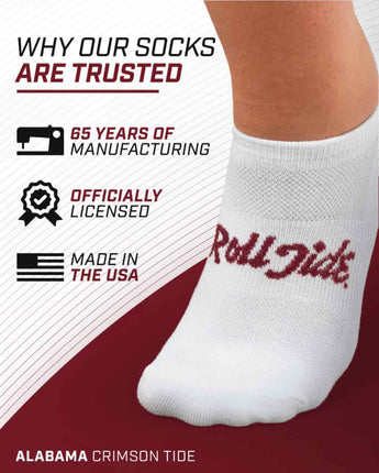 TCK socks Alabama Crimson Tide / One Size TCK Alabama Crimson Tide No Show Liner Socks (3-Pack)