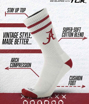 TCK socks Alabama Crimson Tide | Vintage | NCAA Mens and Womens Soft Cotton Sock