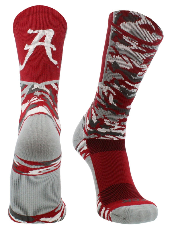 TCK socks Alabama Crimson Tide Woodland Camo Crew Socks
