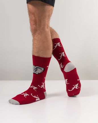 TCK socks Alabama Crimson/White / Large Alabama Crimson Tide Mayhem Crew Socks (Made in USA)