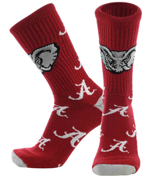 TCK socks Alabama Crimson/White / Large Alabama Crimson Tide Mayhem Crew Socks (Made in USA)