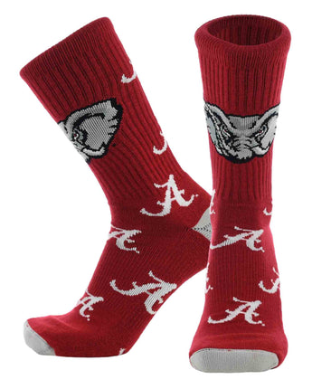 TCK socks Alabama Crimson/White / Large Alabama Crimson Tide Mayhem Crew Socks (Made in USA)