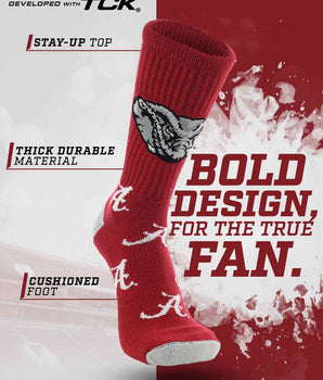 TCK socks Alabama Crimson/White / Large Alabama Crimson Tide Mayhem Crew Socks (Made in USA)