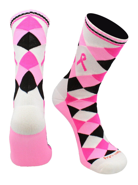 TCK socks Argyle Breast Cancer Awareness Ribbon Socks