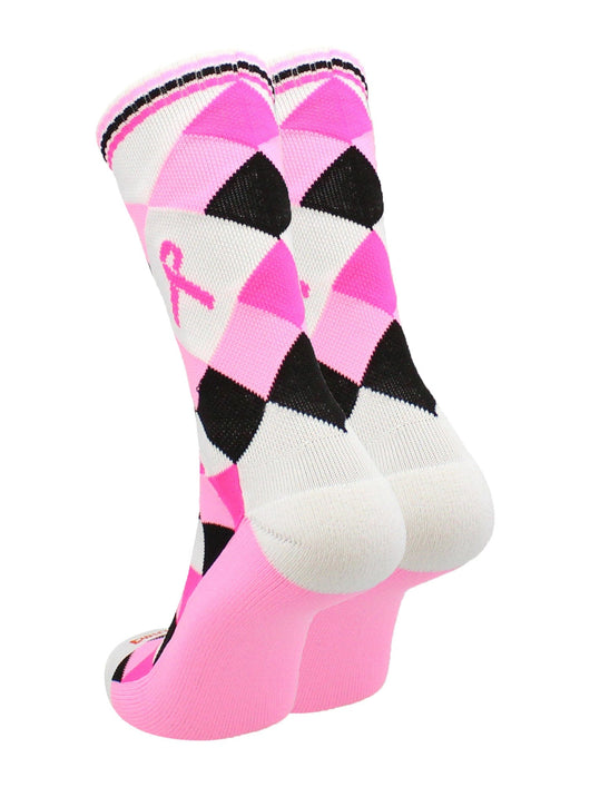 TCK socks Argyle Breast Cancer Awareness Ribbon Socks