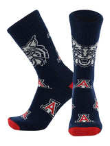 TCK socks Arizona Navy/Scarlet / Large Arizona Wildcats Mayhem Crew Socks (Made in USA)