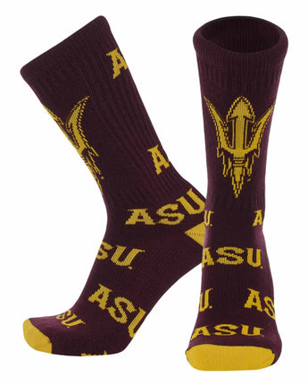Arizona State Sun Devils Mayhem Crew Socks (Made in USA