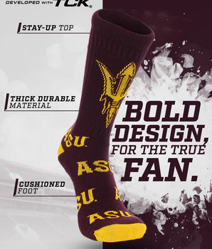 Arizona State Sun Devils Mayhem Crew Socks (Made in USA