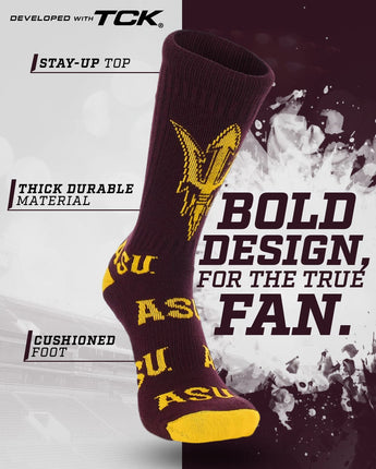 Arizona State Sun Devils Mayhem Crew Socks (Made in USA