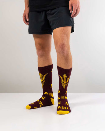 TCK socks Arizona State Sun Devils Mayhem Crew Socks (Made in USA