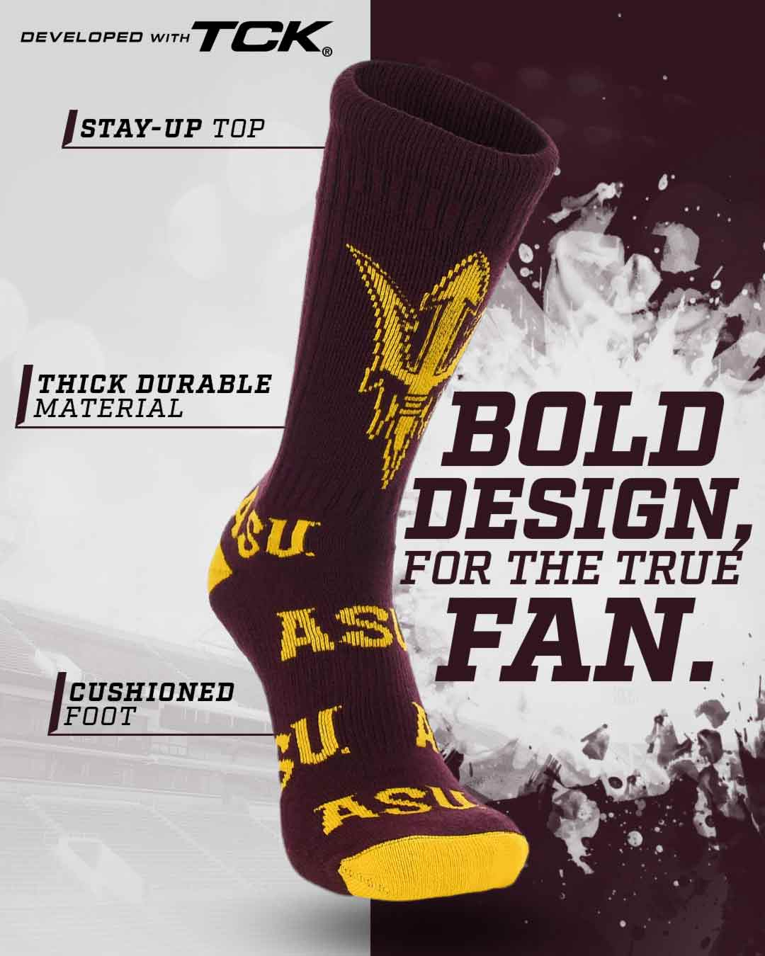 Arizona State Sun Devils Crew Socks | Mayhem | MSS – MadSportsStuff