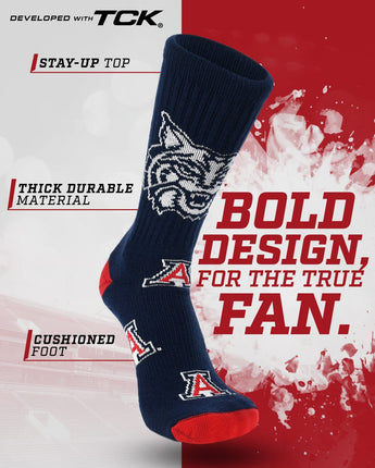 Arizona Wildcats Mayhem Crew Socks (Made in USA)