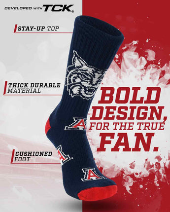 TCK socks Arizona Wildcats Mayhem Crew Socks (Made in USA)