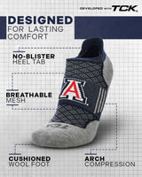 Arizona Wildcats No Show Tour Socks - Made in USA