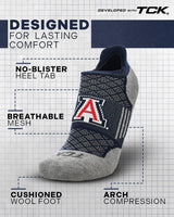 TCK socks Arizona Wildcats No Show Tour Socks - Made in USA