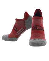 TCK socks Arkansas Razorbacks / Large Arkansas Razorbacks Tour No Show Tab Socks - Made in USA
