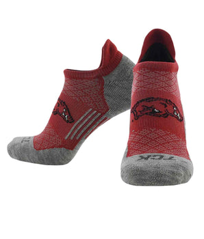 TCK socks Arkansas Razorbacks / Large Arkansas Razorbacks Tour No Show Tab Socks - Made in USA