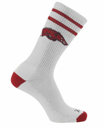 NCAA Vintage College Striped Socks - Arkansas Razorbacks (Large)