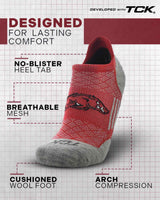 TCK socks Arkansas Razorbacks Tour No Show Tab Socks - Made in USA