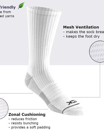 TCK socks Athletic Crew Socks 3-pack - Made with Recycled Yarns