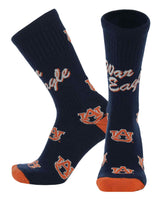 TCK socks Auburn Navy/Orange / Large Auburn Tigers Mayhem Crew Socks (Made in USA)
