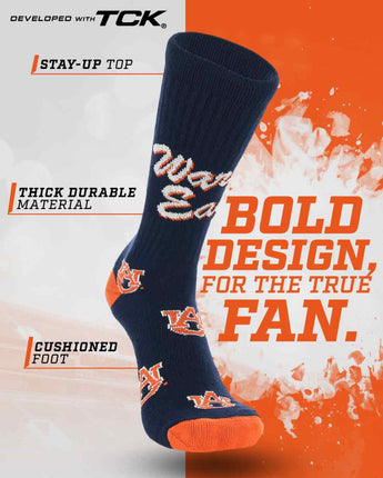 TCK socks Auburn Tigers Mayhem Crew Socks (Made in USA)