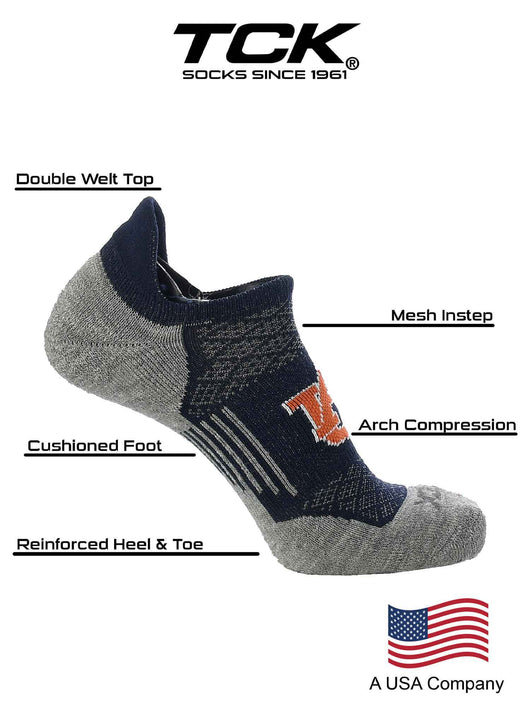 TCK socks Auburn Tigers No Show Socks with Tab - Performance Socks That Say Hidden