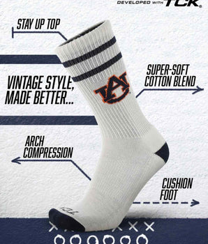 TCK socks Auburn Tigers | Vintage | NCAA Mens and Womens Soft Cotton Sock