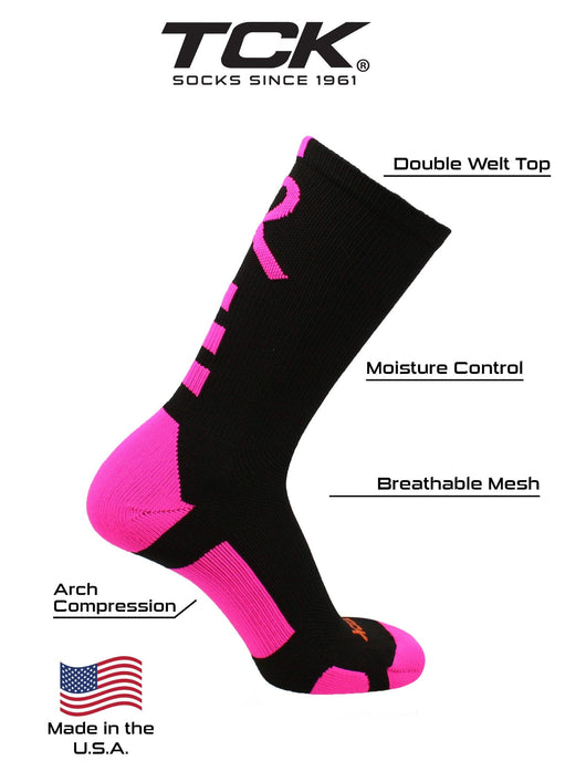 TCK socks Baseline Breast Cancer Awareness Crew Socks