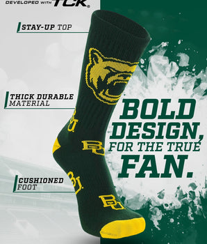 Baylor Bears Mayhem Crew Socks (Made in USA)