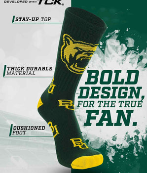 TCK socks Baylor Bears Mayhem Crew Socks (Made in USA)