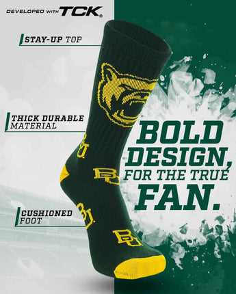 TCK socks Baylor Bears Mayhem Crew Socks (Made in USA)
