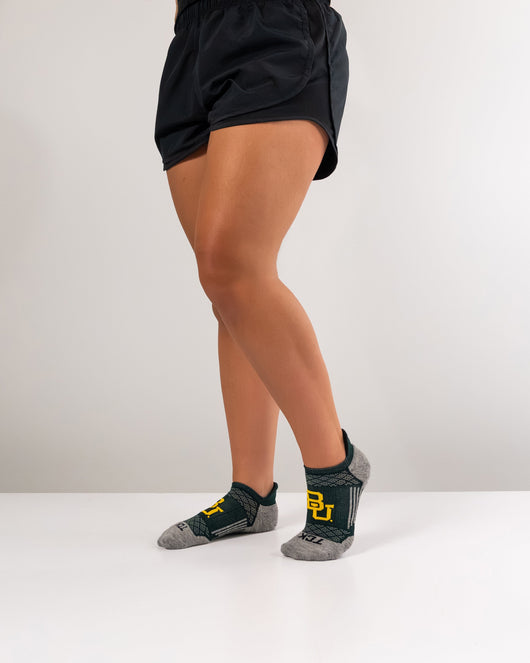 TCK socks Baylor Bears No Show Running & Golf Socks Mens & Womens - Tour - Performance Athletic Ankle Tab Socks, Soft Cushioned