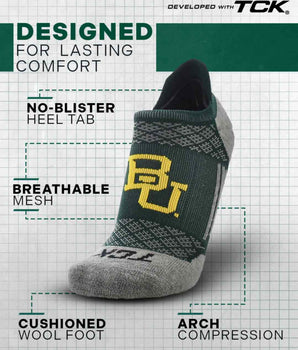 TCK socks Baylor Bears Tour No Show Tab Socks - Made in USA