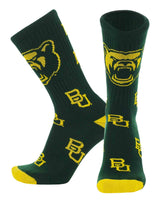 TCK socks Baylor Dark Green/Gold / Large Baylor Bears Mayhem Crew Socks (Made in USA)