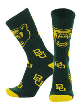 TCK socks Baylor Dark Green/Gold / Large Baylor Bears Mayhem Crew Socks (Made in USA)