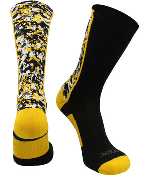 TCK socks Black/Gold / Large Digital Camo Crew Socks