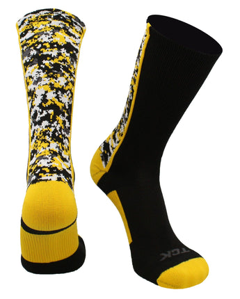 TCK socks Black/Gold / Large Digital Camo Crew Socks
