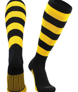 TCK socks Black/Gold / Large Hoop Striped Rugby Socks