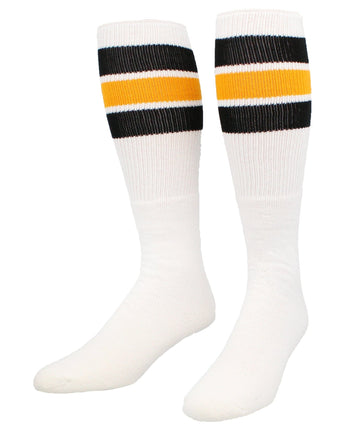 TCK socks Black/Gold / Small Retro 3 Stripe OTC Tube Socks
