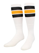 TCK socks Black/Gold / Small Retro 3 Stripe OTC Tube Socks