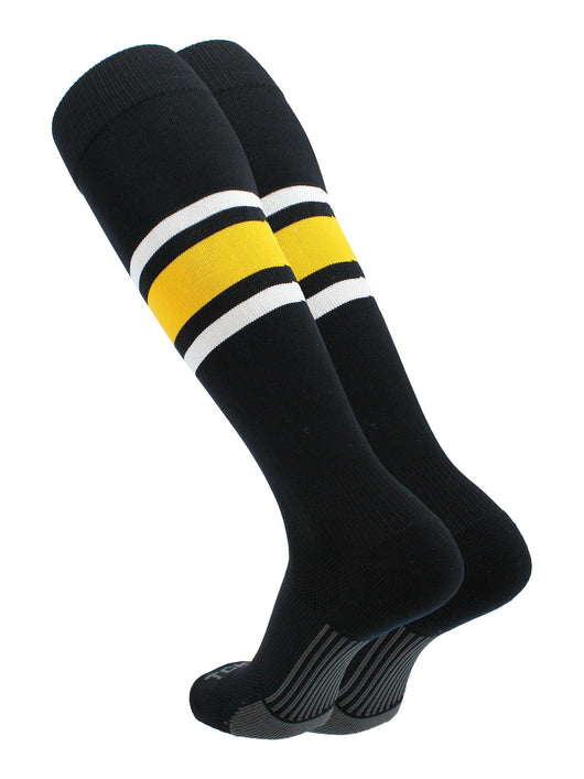 TCK socks Black/Gold/White / Large TCK Performance Baseball Socks Dugout Pattern E