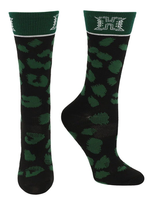 TCK socks Black/Green / Medium Hawaii Rainbow Warriors Socks Womens Savage Crew Socks
