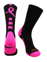 TCK socks Black/Hot Pink / Large Baseline Breast Cancer Awareness Crew Socks