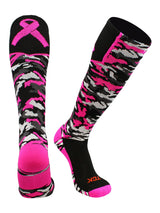 Breast Cancer Awareness Camo Over The Calf Socks