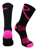 TCK socks Black/Hot Pink / Large Pink Ribbon Awareness Crew Socks