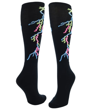 TCK socks Black / Large Lightning Bolt Tube Socks